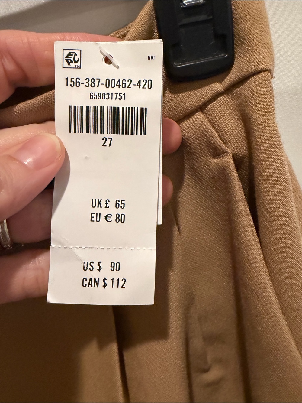 NWT Abercrombie & Fitch Sloane tailored High-Rise Wide Leg Pant 27R curve love - Picture 6 of 7